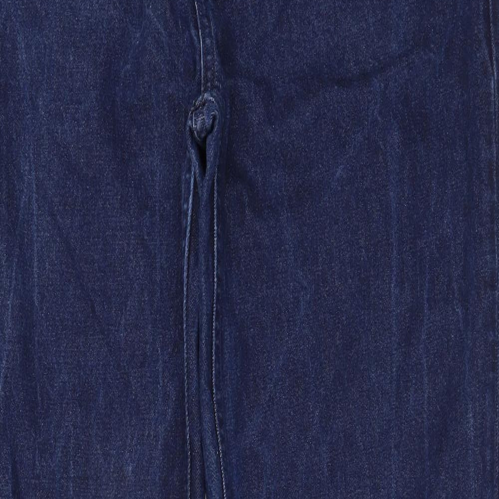 Zara Womens Blue  Cotton Straight Jeans Size 10 L33 in Regular Zip