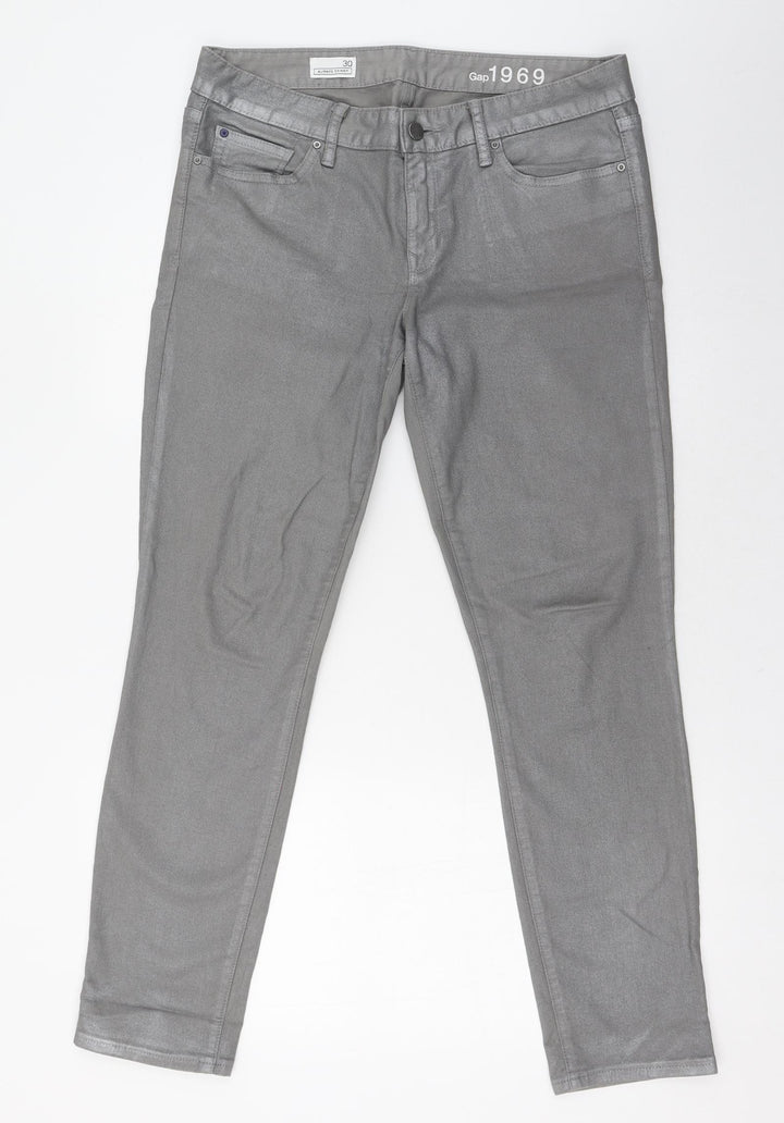 Gap Womens Grey  Cotton Skinny Jeans Size 30 in L27 in Slim Zip