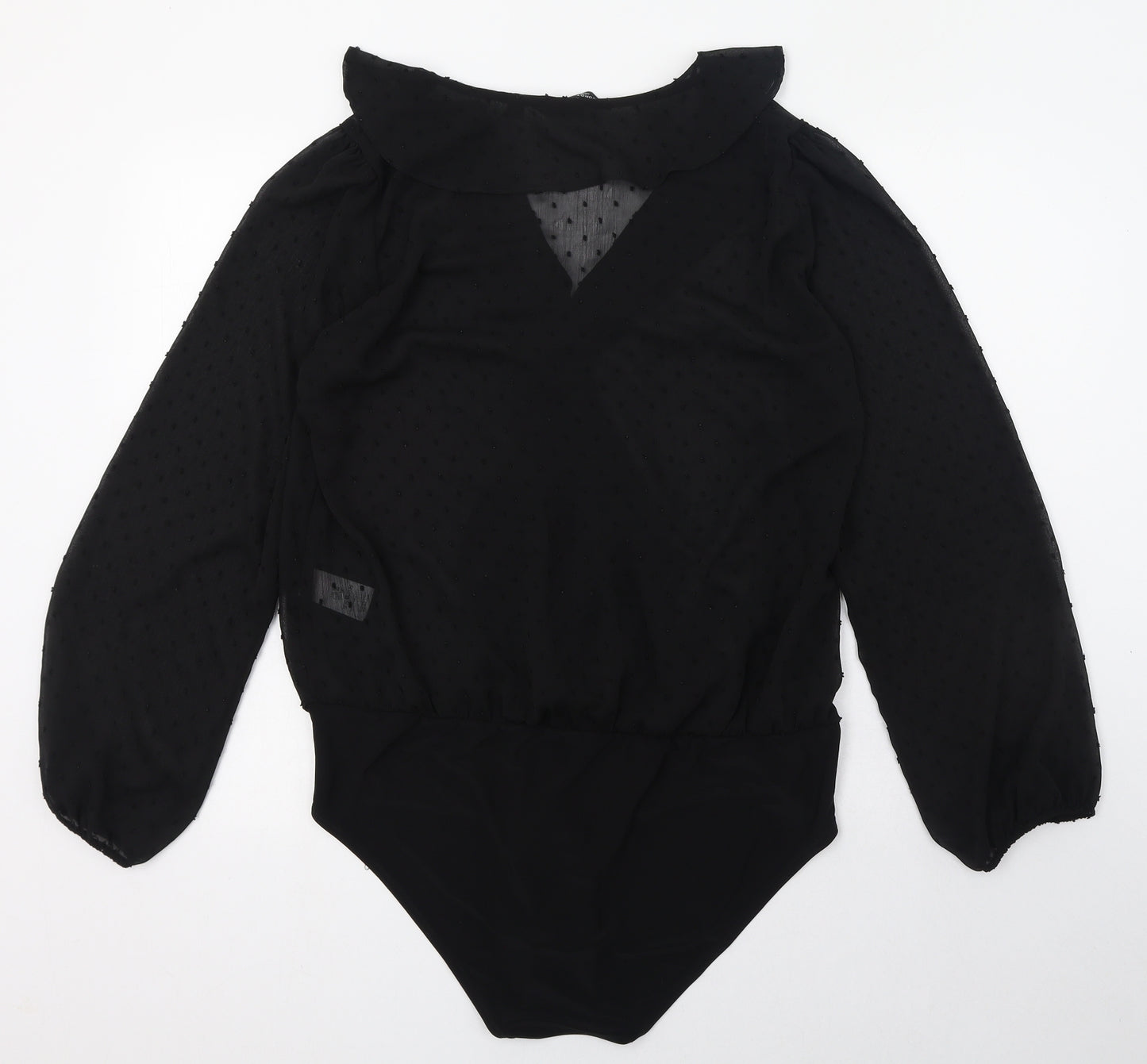 Dorothy Perkins Womens Black  Polyester Bodysuit One-Piece Size 16  Button