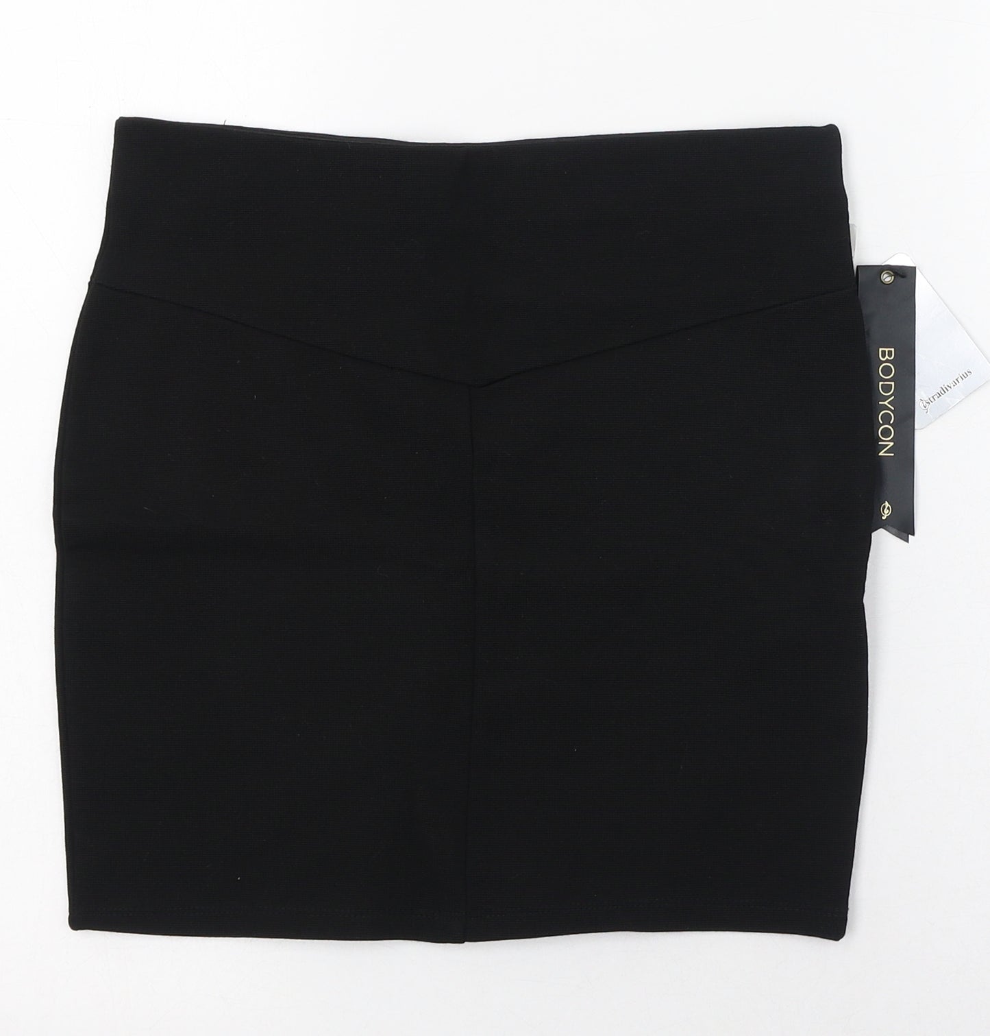 Stradivarius Womens Black  Viscose Bandage Skirt Size 10