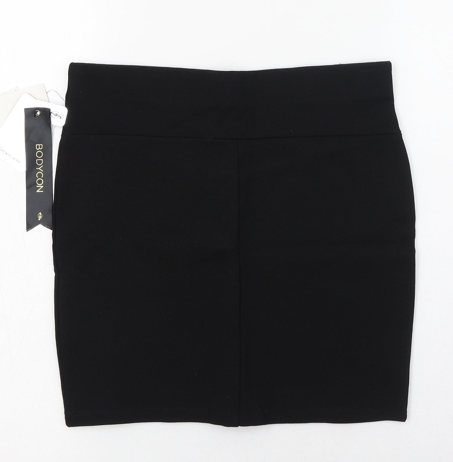 Stradivarius Womens Black  Viscose Bandage Skirt Size 10