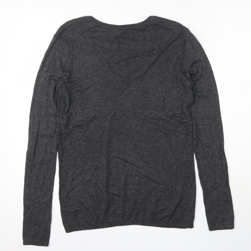 Armani Exchange Mens Grey V-Neck  Cotton Pullover Jumper Size M