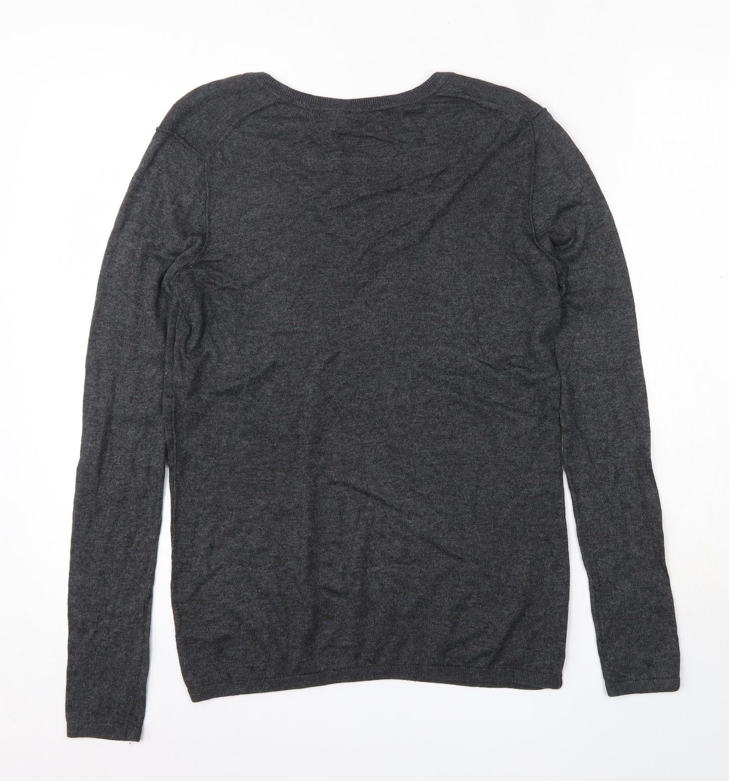 Armani Exchange Mens Grey V-Neck  Cotton Pullover Jumper Size M