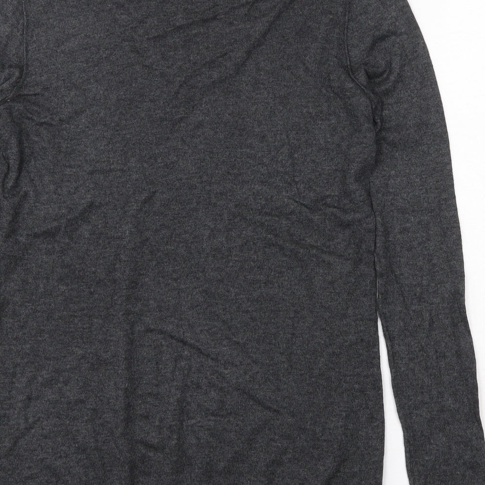 Armani Exchange Mens Grey V-Neck  Cotton Pullover Jumper Size M