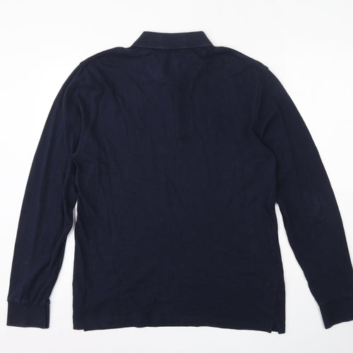 Lyle & Scott Mens Blue  100% Cotton  Polo Size L Collared Button