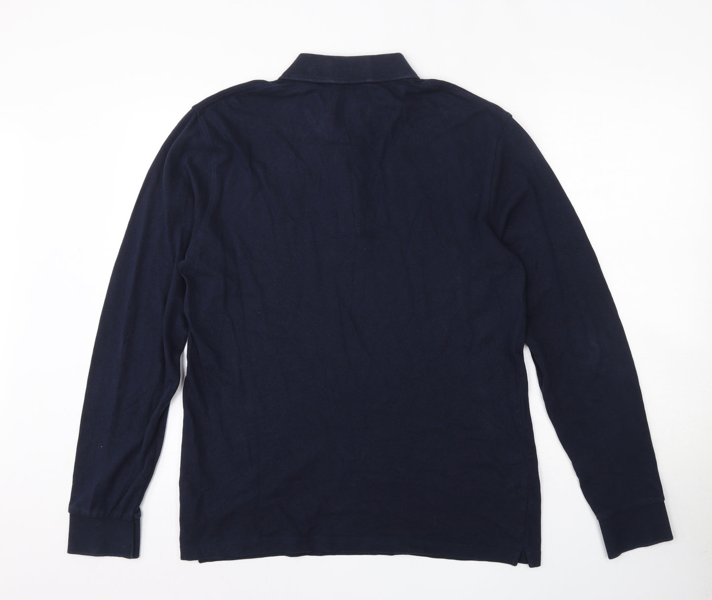 Lyle & Scott Mens Blue  100% Cotton  Polo Size L Collared Button