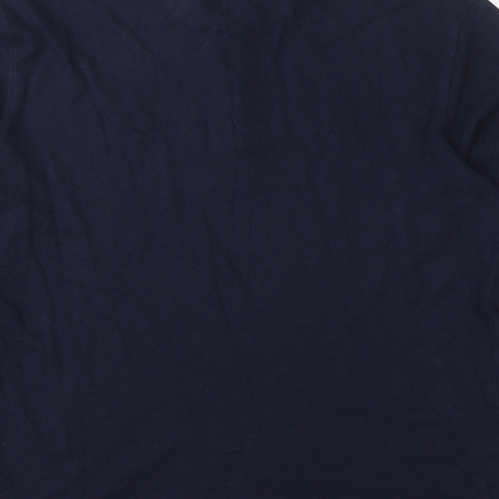 Lyle & Scott Mens Blue  100% Cotton  Polo Size L Collared Button