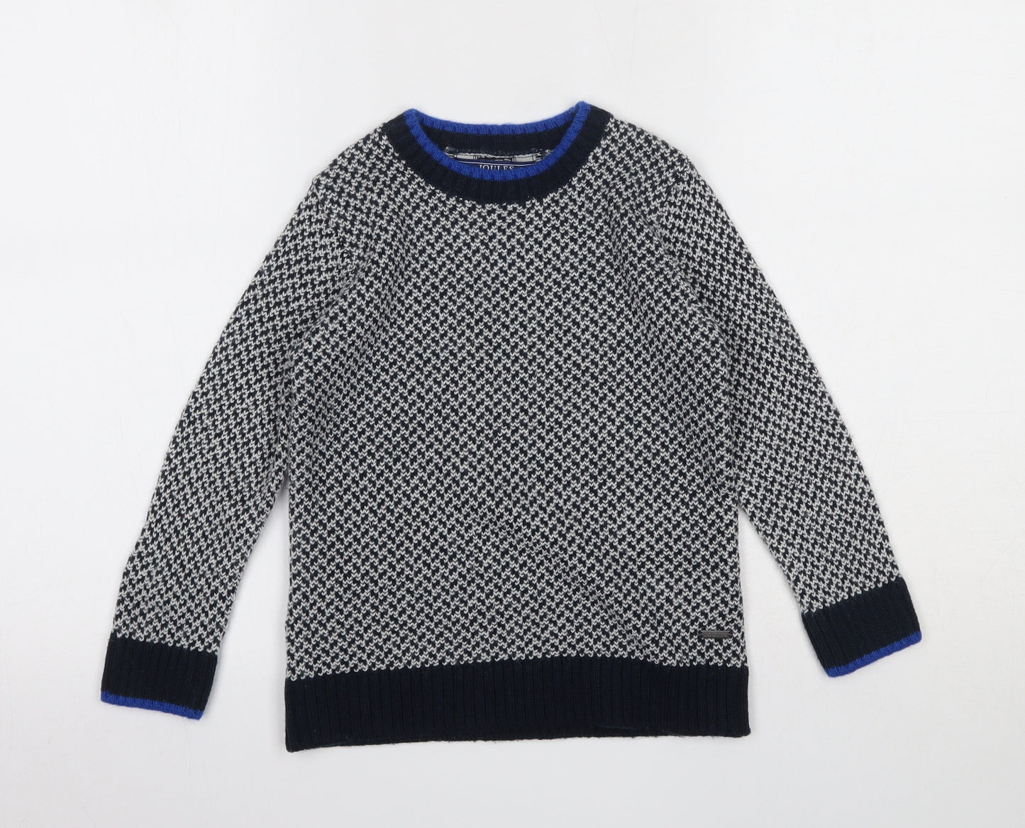 Joules Boys Blue Round Neck Geometric Acrylic Pullover Jumper Size 6 Years  Pullover