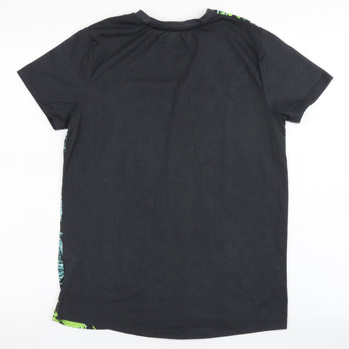 Mojang Boys Black  100% Polyester Basic T-Shirt Size 11-12 Years Round Neck Pullover - Minecraft