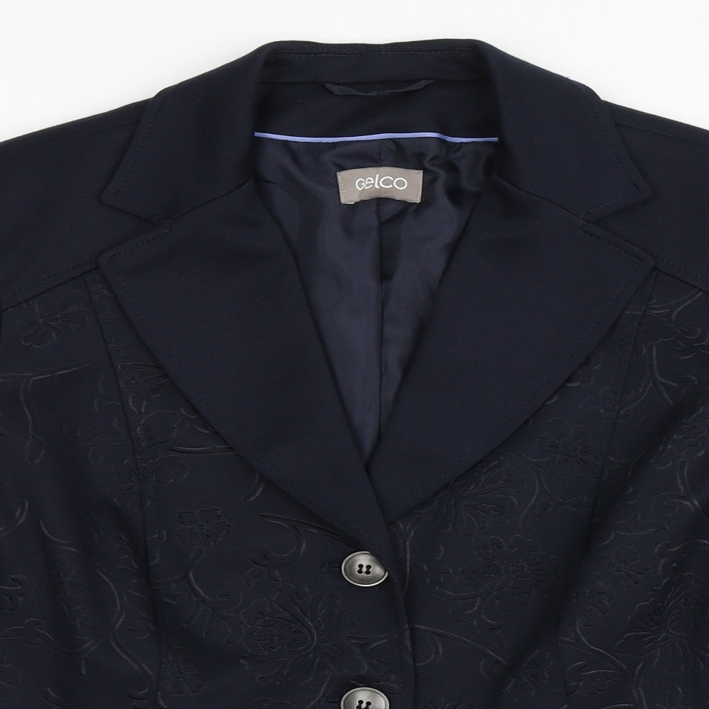 Gelco Womens Blue  Polyester Jacket Blazer Size 16