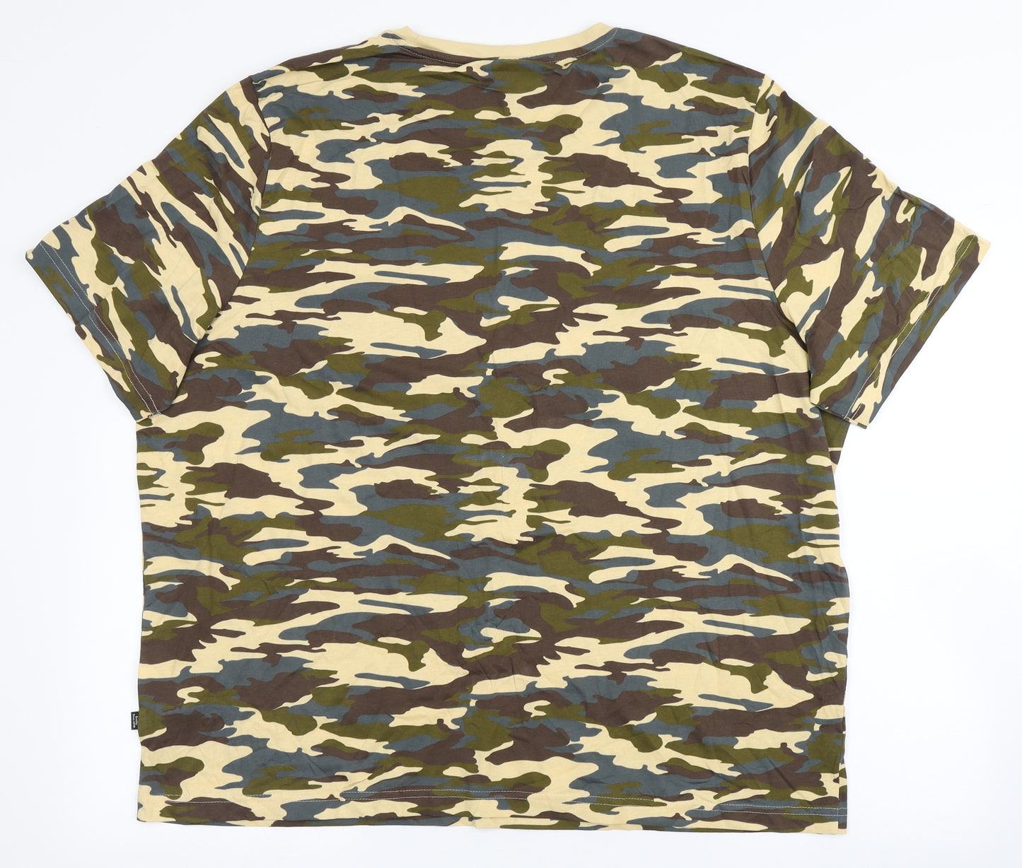 PUMA Mens Brown Camouflage Cotton  T-Shirt Size 2XL Round Neck