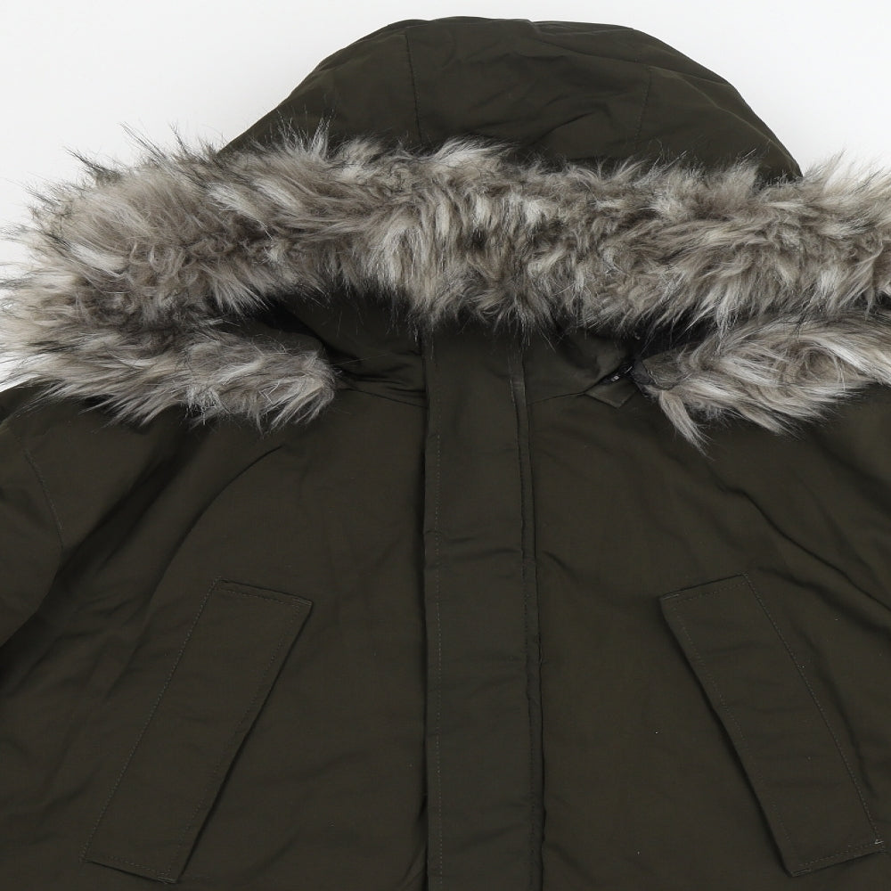 George Mens Green   Parka Coat Size 2XL  Zip