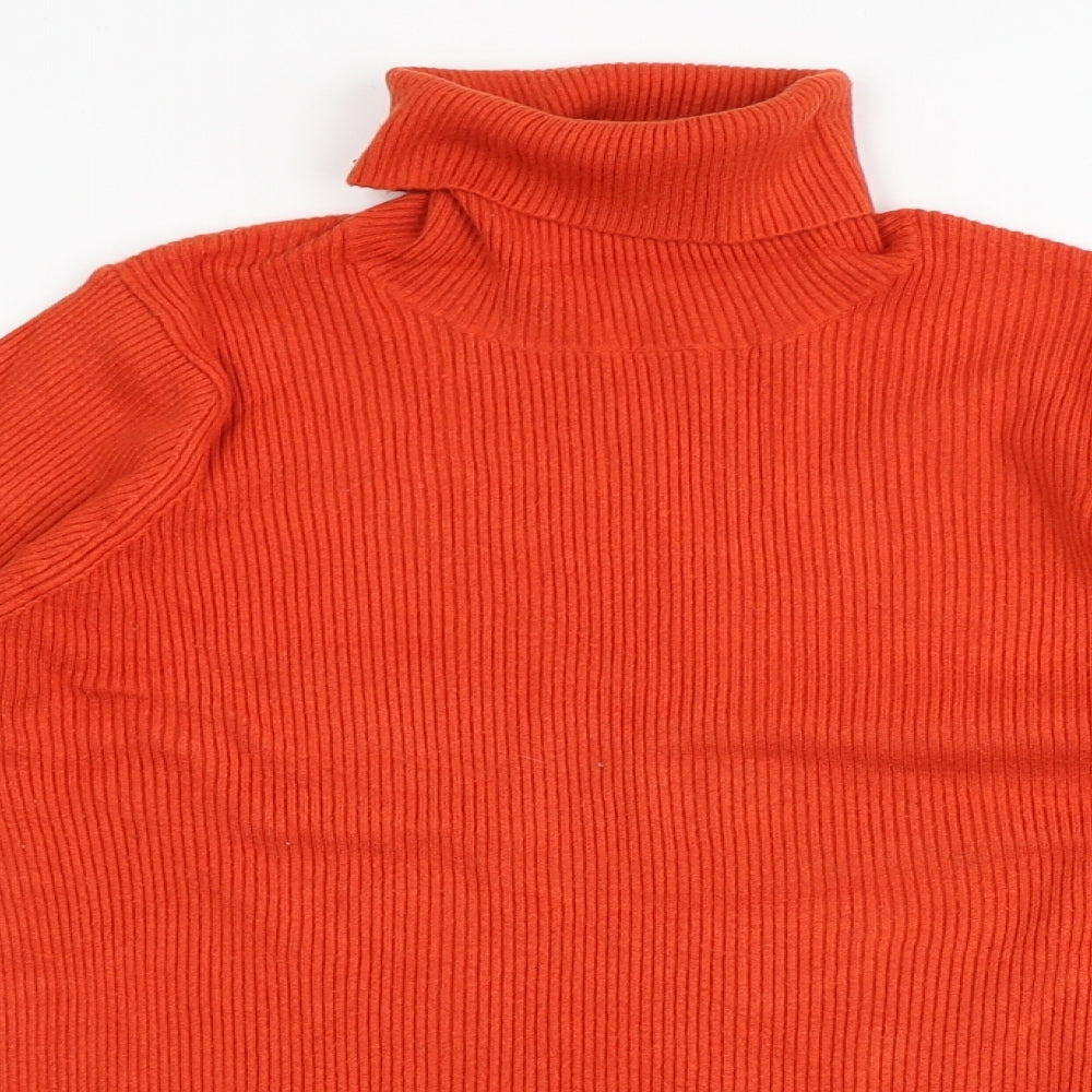 Marks and Spencer Womens Orange Roll Neck  Viscose Pullover Jumper Size 18
