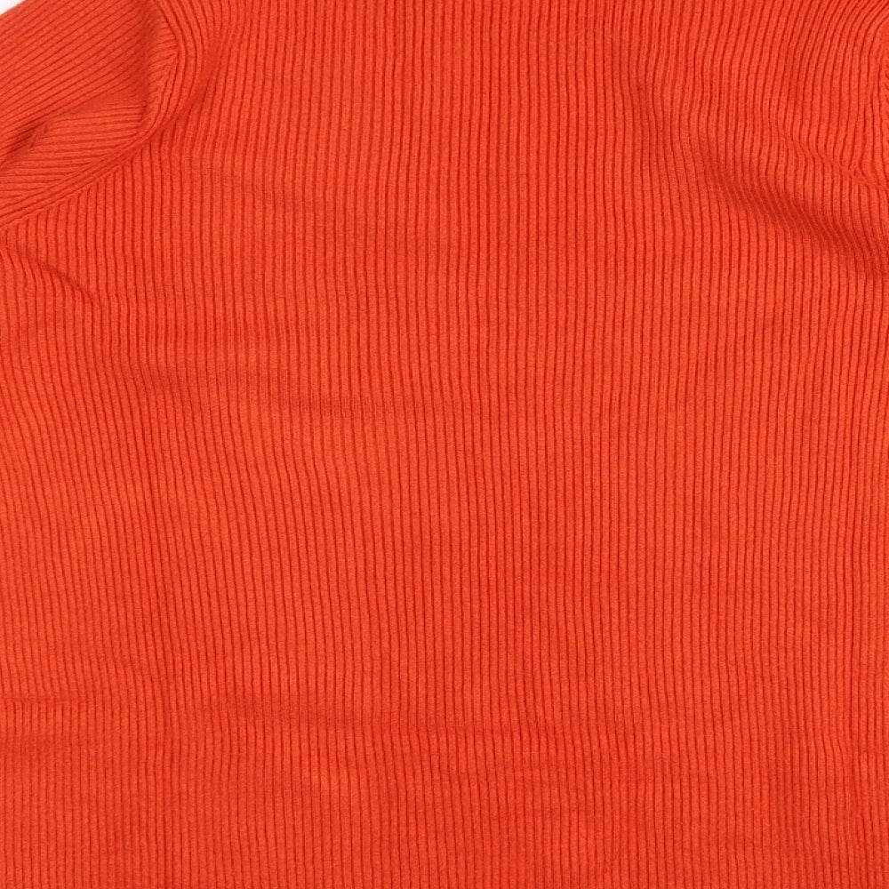 Marks and Spencer Womens Orange Roll Neck  Viscose Pullover Jumper Size 18