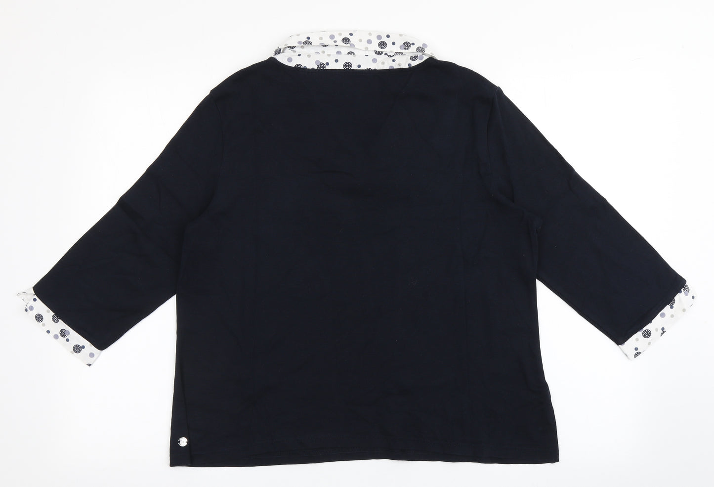 Maine Womens Blue  Polyester Basic T-Shirt Size 18 Collared