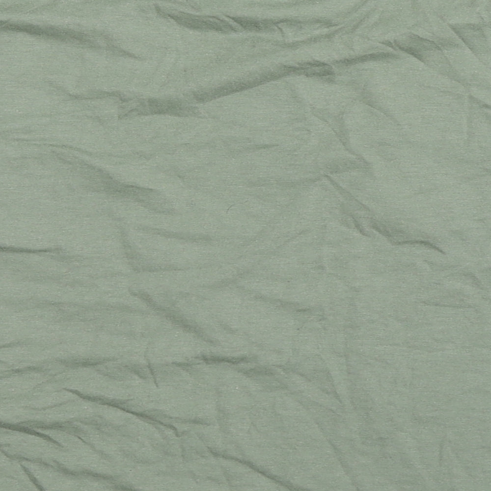 Miss Selfridge Womens Green  100% Cotton Cropped Polo Size L Round Neck