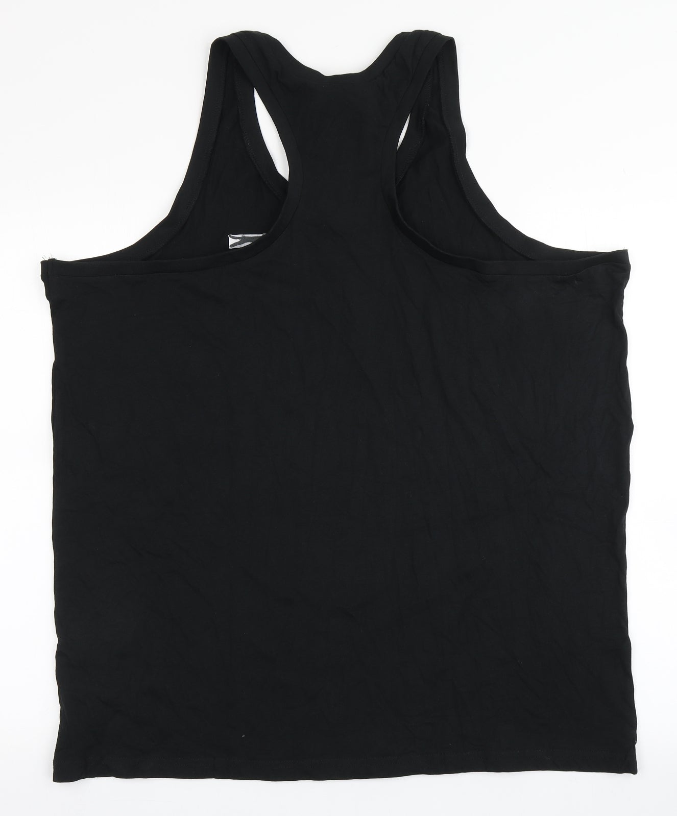 Slazenger Mens Black  100% Cotton Basic Tank Size 2XL Scoop Neck Pullover