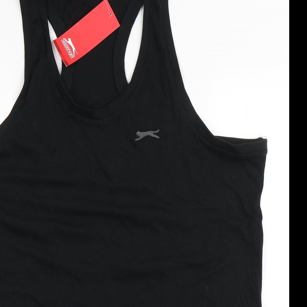 Slazenger Mens Black  100% Cotton Basic Tank Size 2XL Scoop Neck Pullover