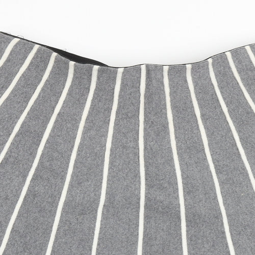 Cynthia Rowley Womens Grey Striped Cotton Flare Skirt Size S