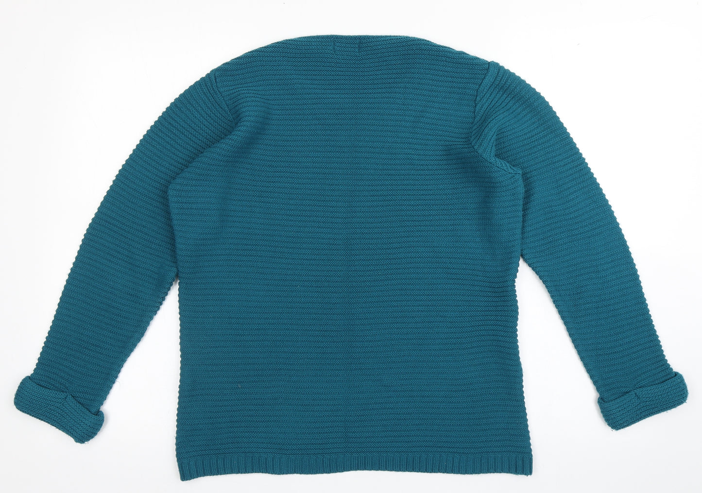 IY Womens Blue Scoop Neck  Acrylic Pullover Jumper Size S