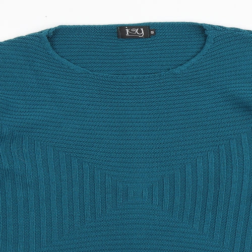 IY Womens Blue Scoop Neck  Acrylic Pullover Jumper Size S