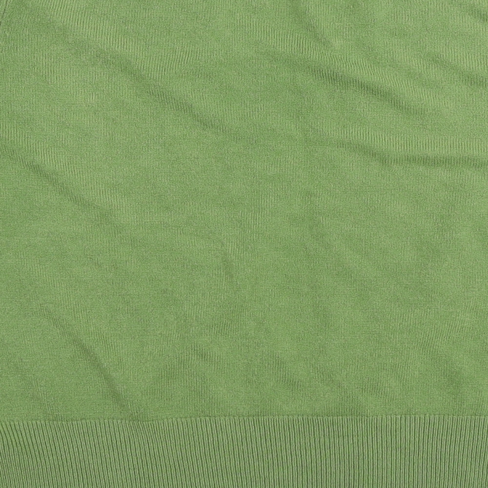 Ditto Womens Green V-Neck  Acrylic Pullover Jumper Size 18