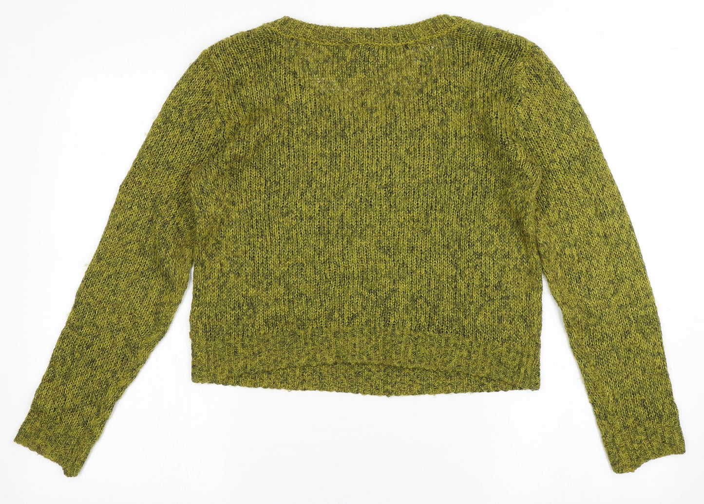 Divided by H&M Womens Green Scoop Neck  Acrylic Pullover Jumper Size 8