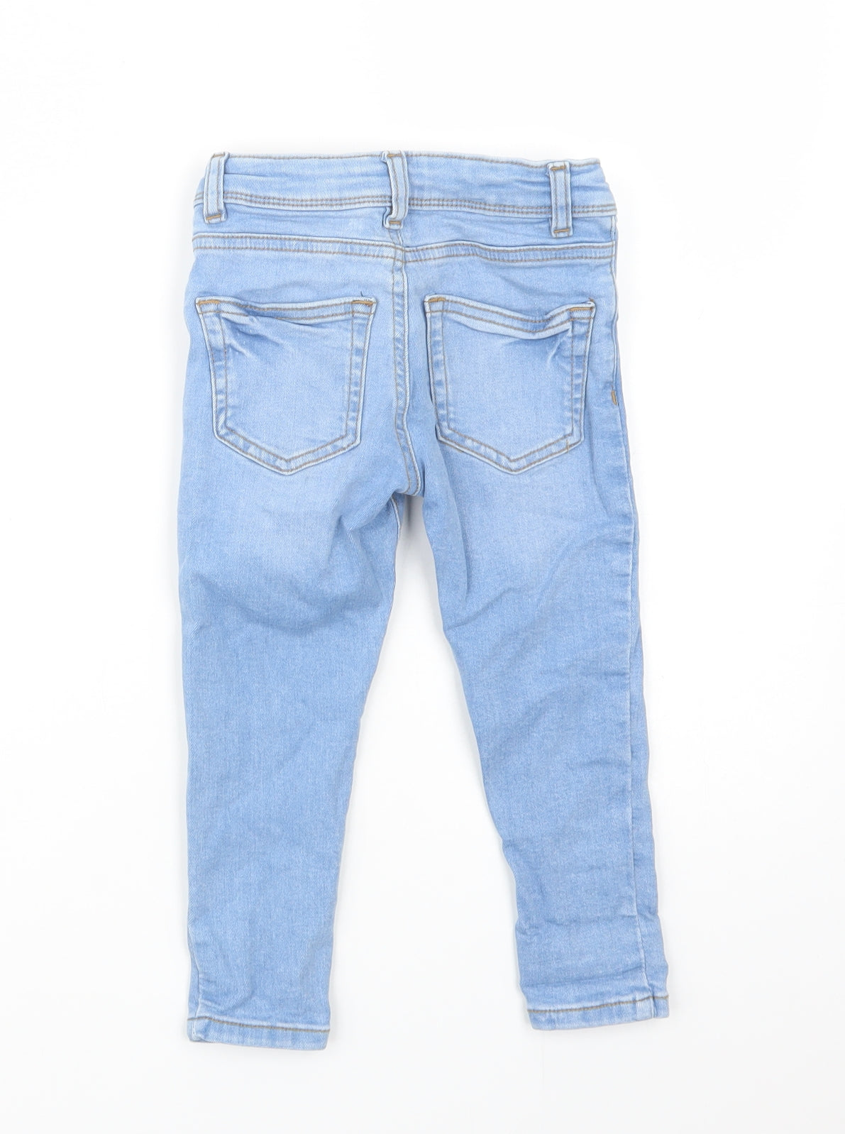 Primark Girls Blue  Cotton Skinny Jeans Size 2-3 Years  Regular Button