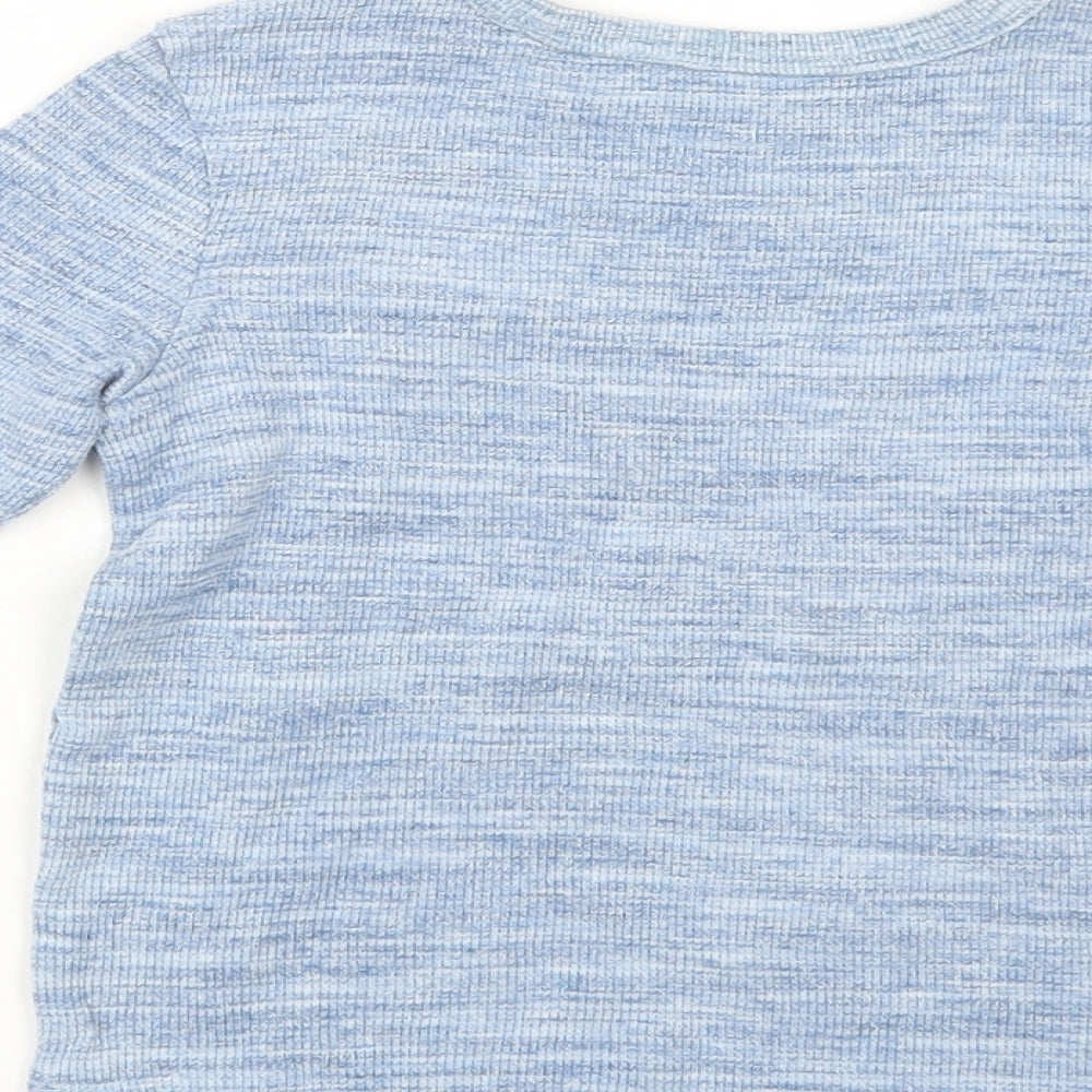 George Girls Blue  Cotton Basic T-Shirt Size 2-3 Years Crew Neck Pullover