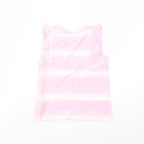 Dunnes Girls Pink Batik Cotton Basic Tank Size 4-5 Years Crew Neck Pullover