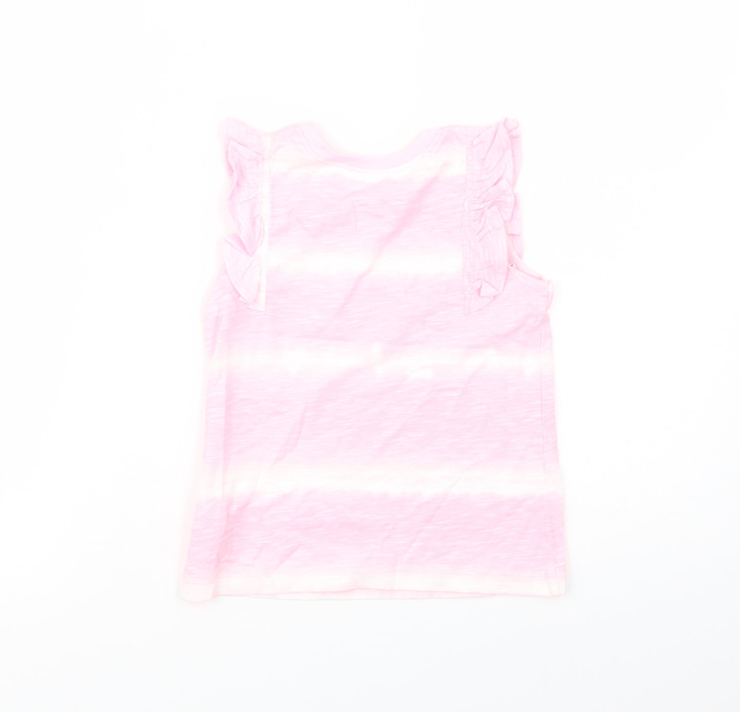 Dunnes Girls Pink Batik Cotton Basic Tank Size 4-5 Years Crew Neck Pullover