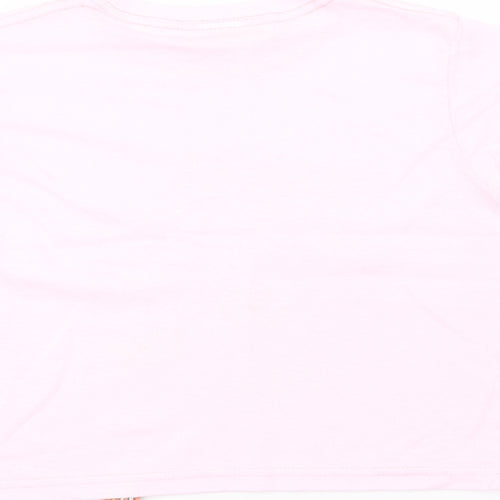 Pirana Joe Girls Pink  Cotton Basic T-Shirt Size 4 Years Crew Neck Pullover