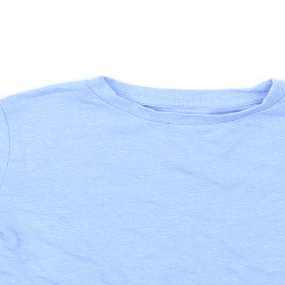 Dunnes Stores Boys Blue  Cotton Basic T-Shirt Size 4-5 Years Crew Neck Pullover