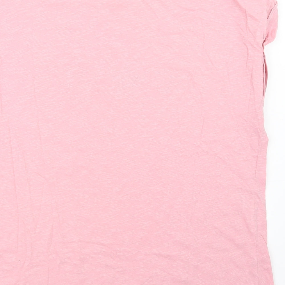 NEXT Womens Pink  Polyester Basic T-Shirt Size 18 Crew Neck - Stars