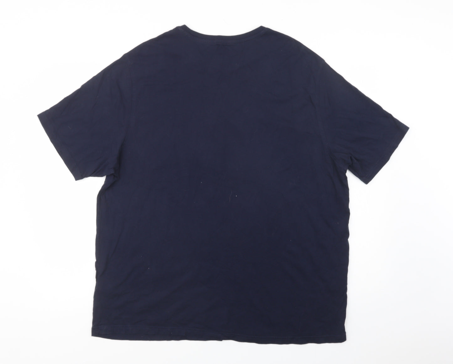 Marks and Spencer Mens Blue  Cotton  T-Shirt Size XL Crew Neck  - Christmas