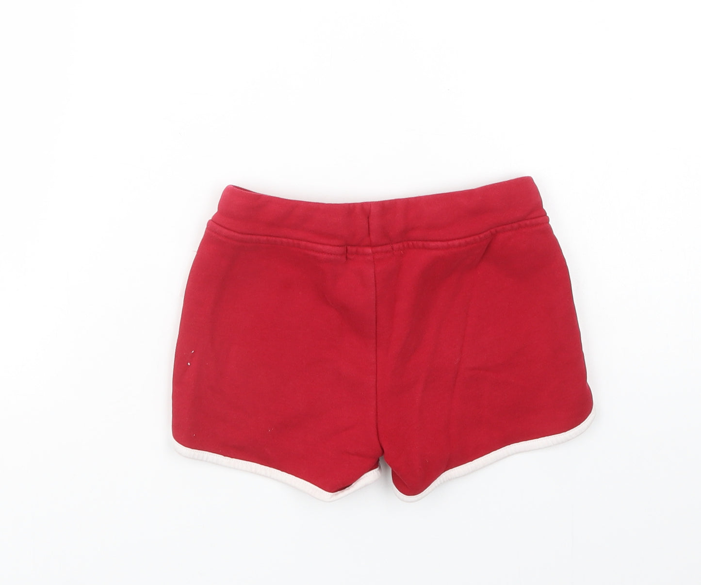 Canadiana Girls Red  Cotton Sweat Shorts Size 6 Years  Regular Drawstring