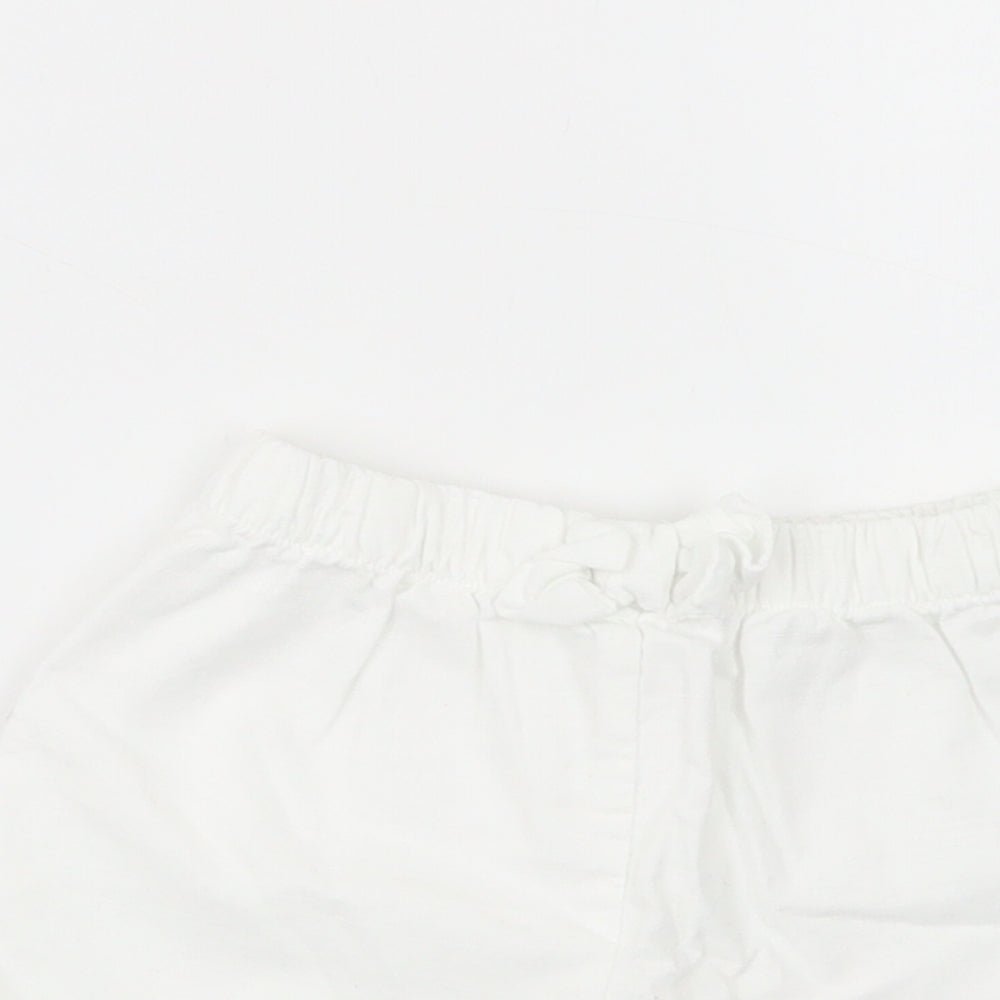 Matalan Girls White  Cotton Bermuda Shorts Size 4-5 Years  Regular Drawstring