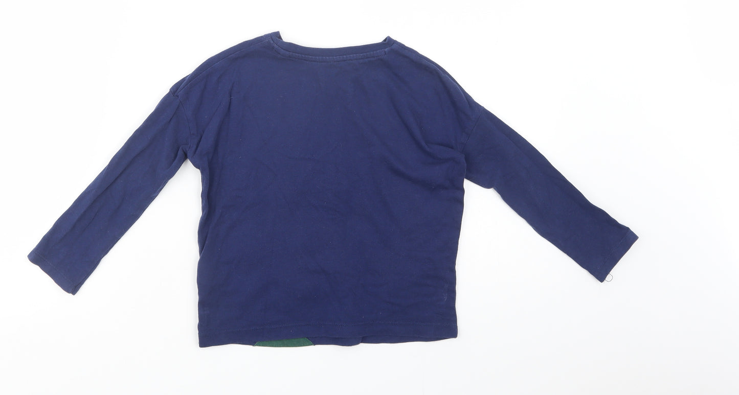 Mini Boden Girls Beige  Cotton Basic T-Shirt Size 4-5 Years Crew Neck Pullover - Owl