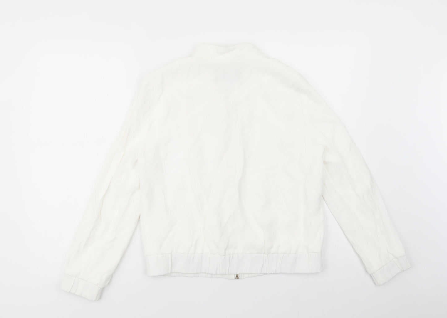 River Island Womens White   Bomber Jacket Jacket Size 10  Zip
