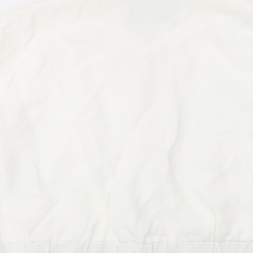 River Island Womens White   Bomber Jacket Jacket Size 10  Zip