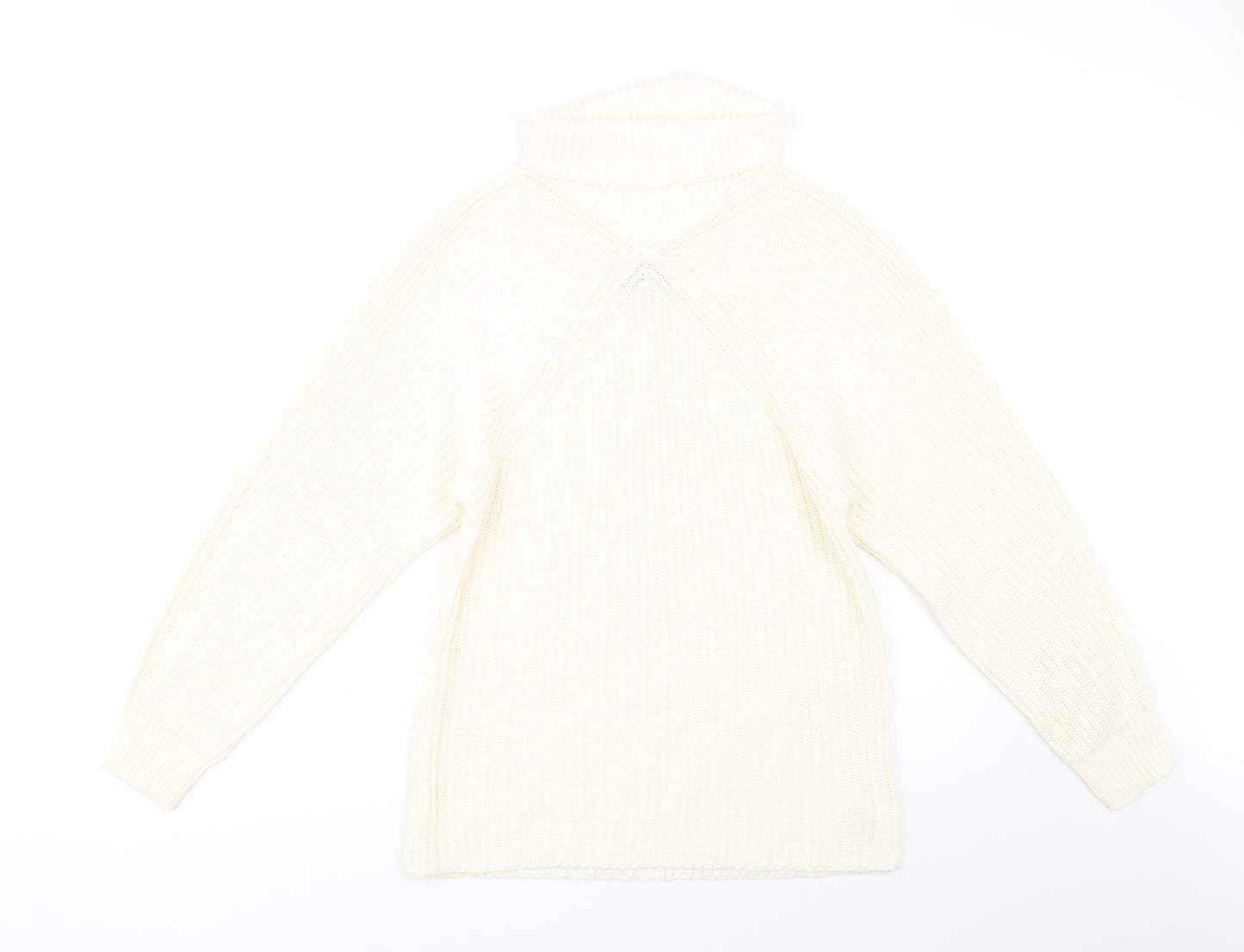 Topshop Womens Ivory Roll Neck  Acrylic Pullover Jumper Size 6