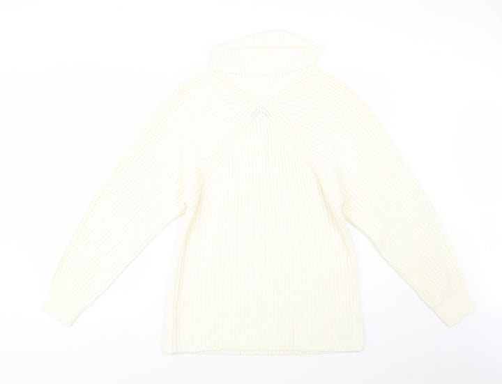 Topshop Womens Ivory Roll Neck  Acrylic Pullover Jumper Size 6