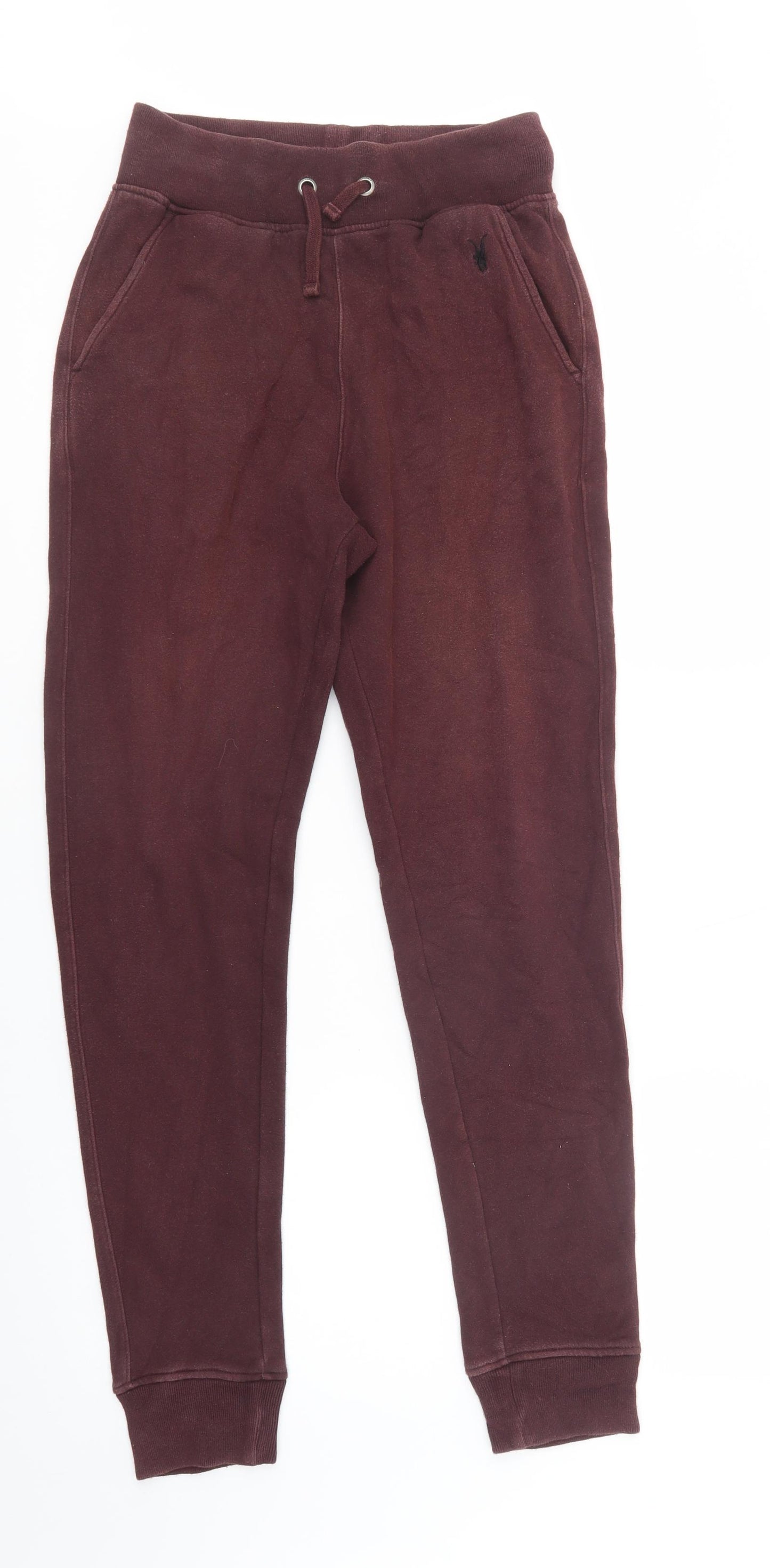 All Saints Mens Purple  Cotton Jogger Trousers Size XS L32 in Regular Drawstring