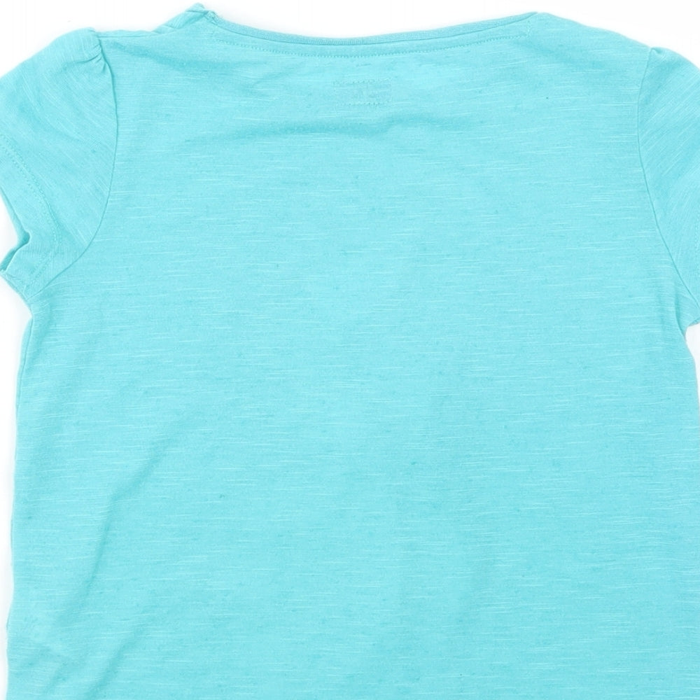F&F Girls Green  Polyester Pullover T-Shirt Size 5-6 Years Crew Neck Pullover - Pineapple