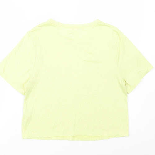 Primark Womens Yellow  Polyester Basic T-Shirt Size XS Crew Neck - Planets