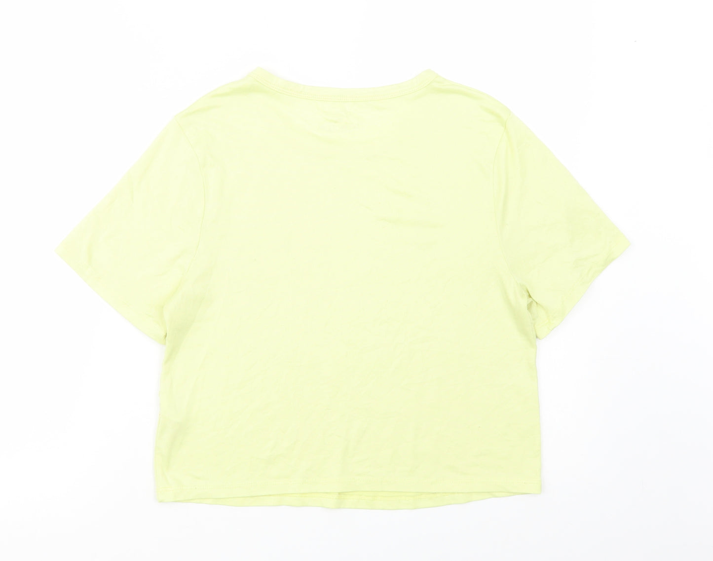 Primark Womens Yellow  Polyester Basic T-Shirt Size XS Crew Neck - Planets