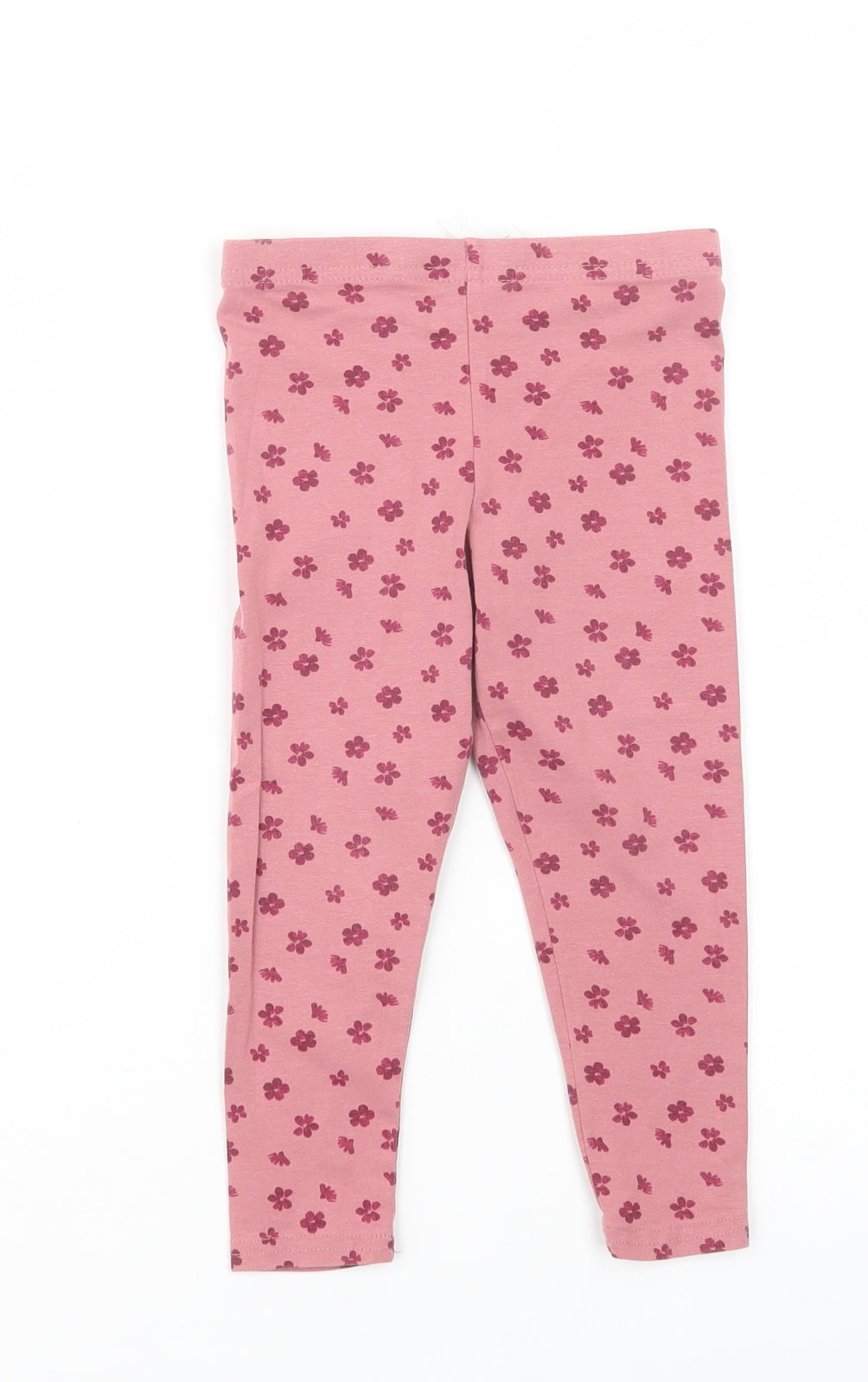 Primark Girls Pink Floral Cotton Jegging Trousers Size 3-4 Years  Regular  - Leggings