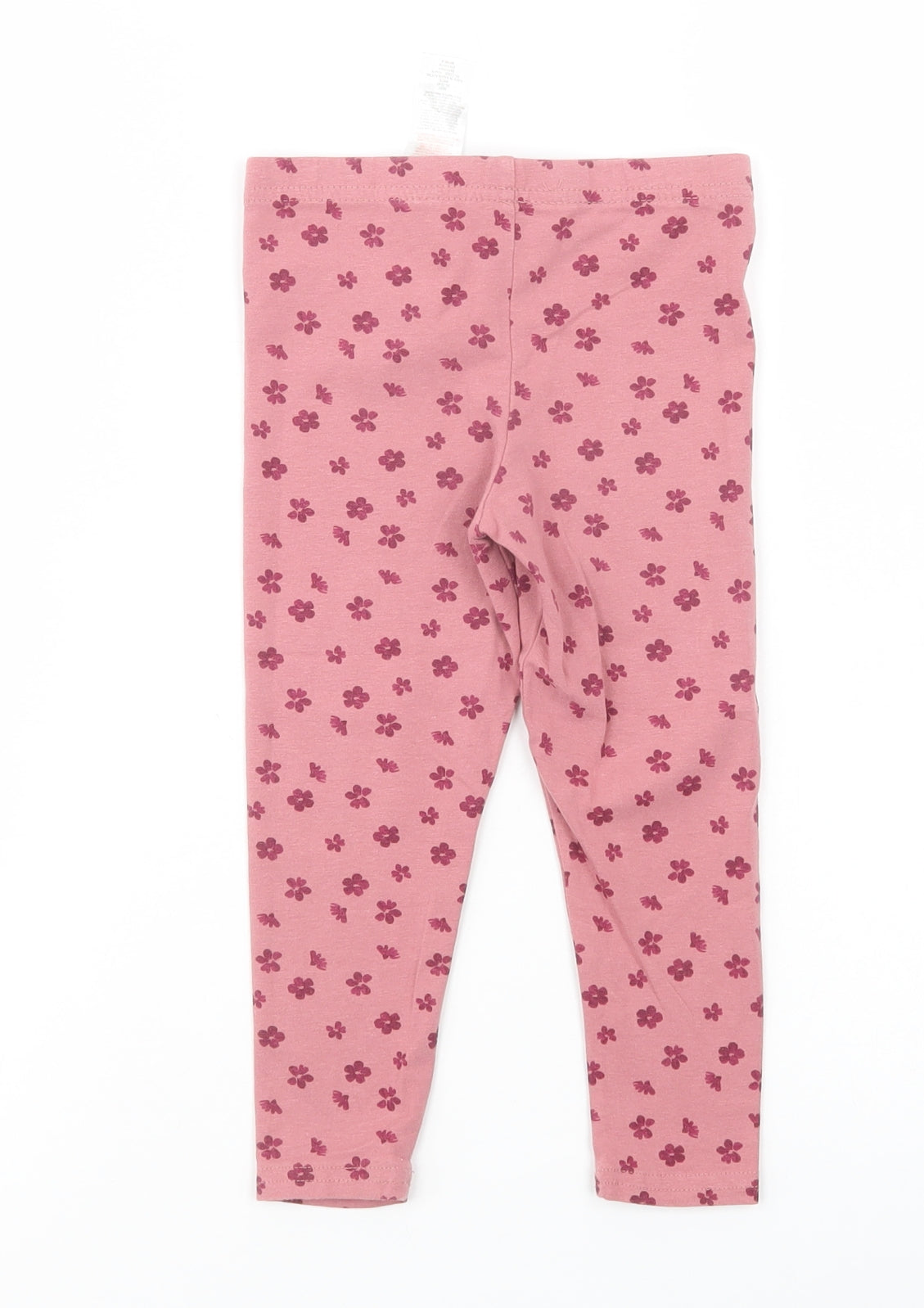 Primark Girls Pink Floral Cotton Jegging Trousers Size 3-4 Years  Regular  - Leggings