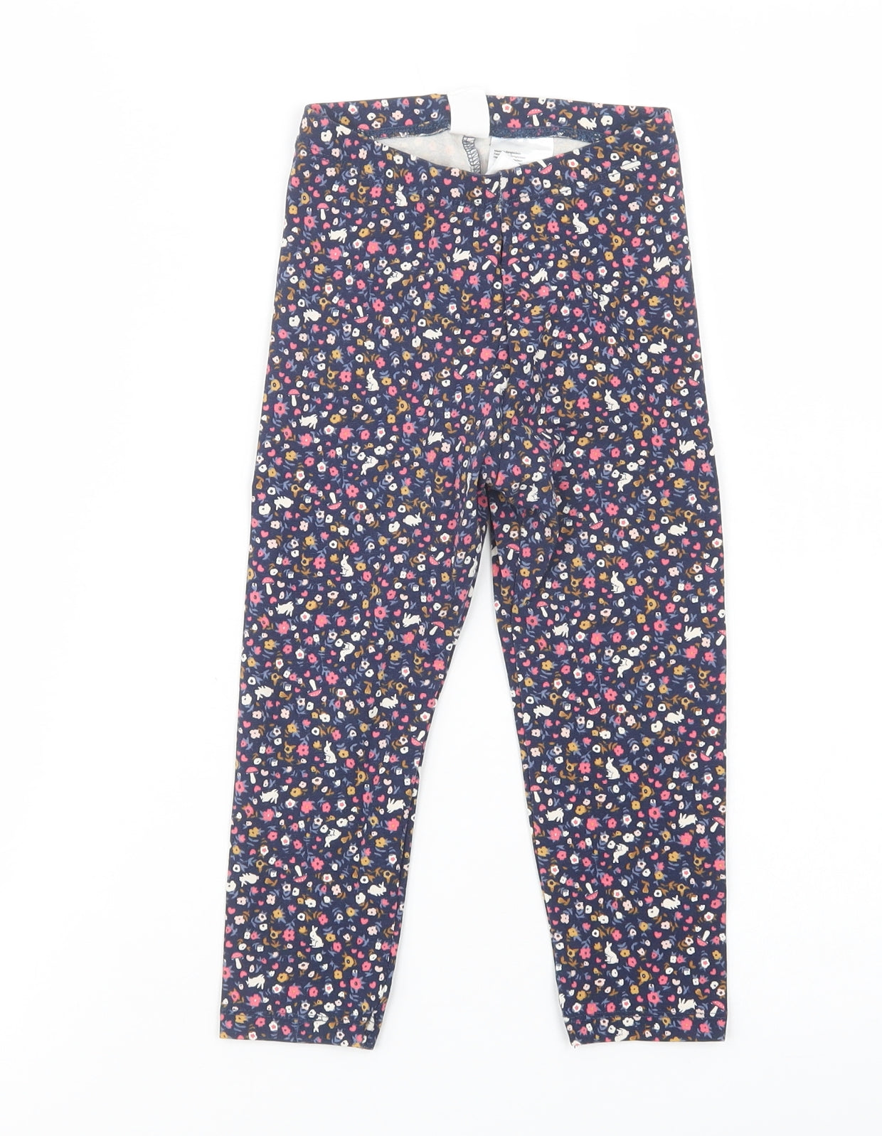 H&M Girls Blue Floral Cotton Jegging Trousers Size 2-3 Years  Regular  - Leggings