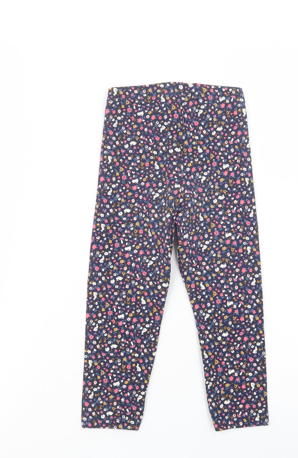H&M Girls Blue Floral Cotton Jegging Trousers Size 2-3 Years  Regular  - Leggings